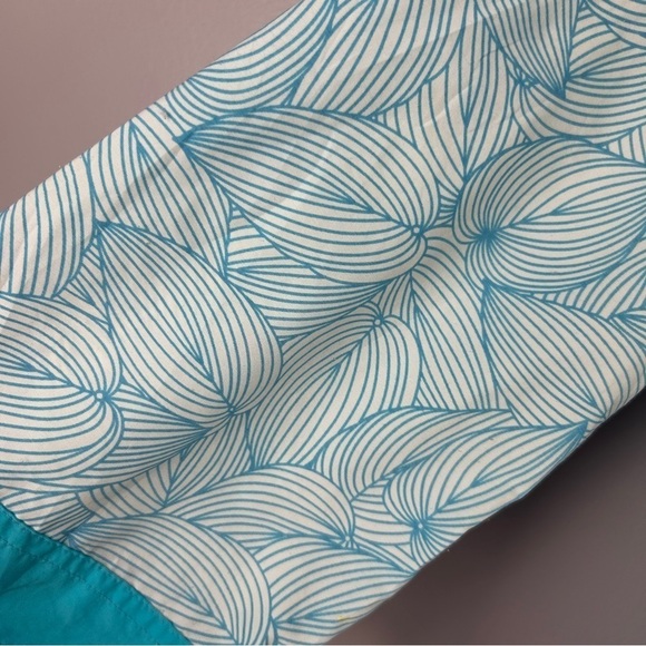 L.L. Bean Tropical Beach Nylon Blend Tunic Hooded Top Large Blue - Picture 7 of 13